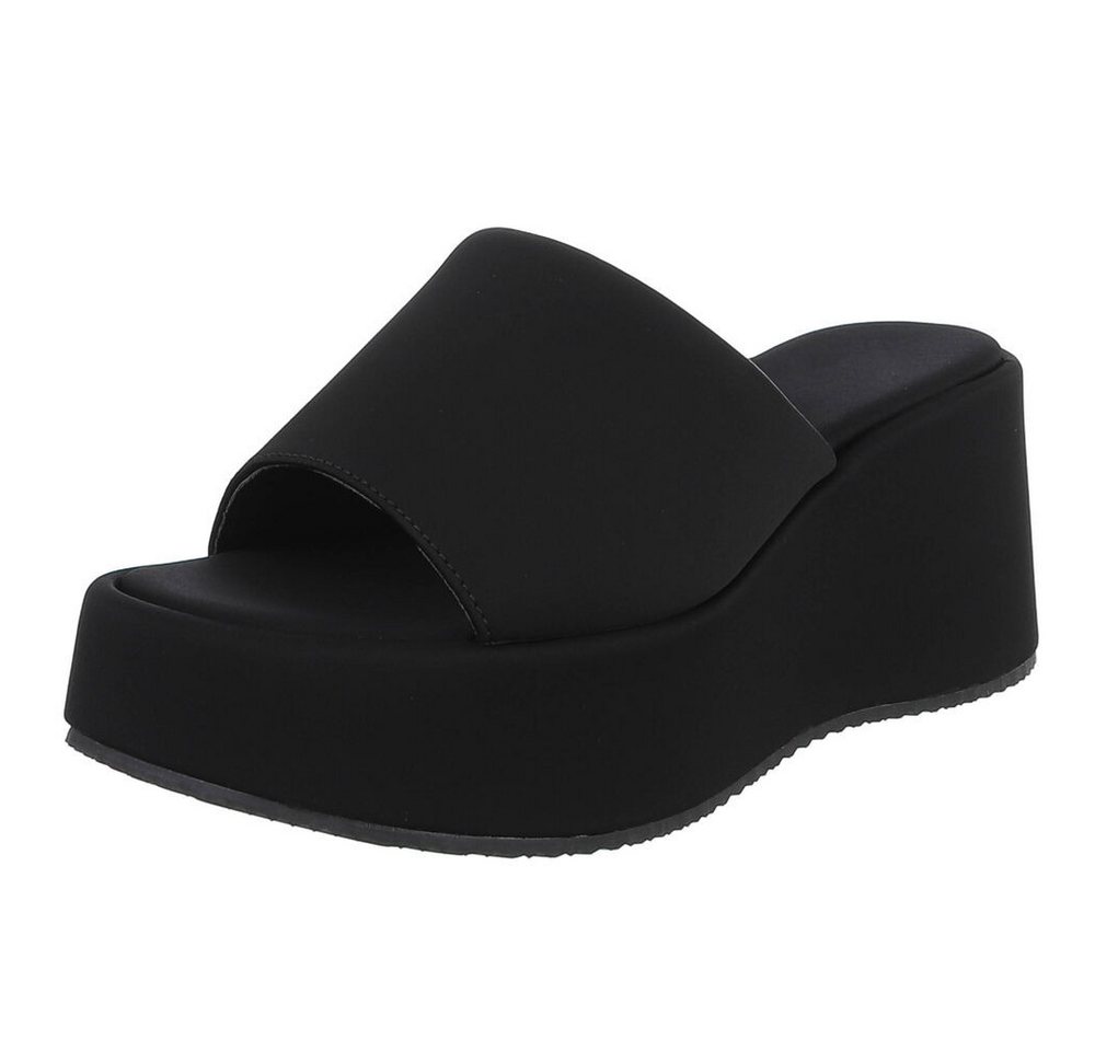 Ital-Design Moderne Plateau-Sandalen für Damen, vielseitig und komfortabel Plateausandaletten (91512084) Keilabsatz/Wedge Keilsandaletten in Schwarz