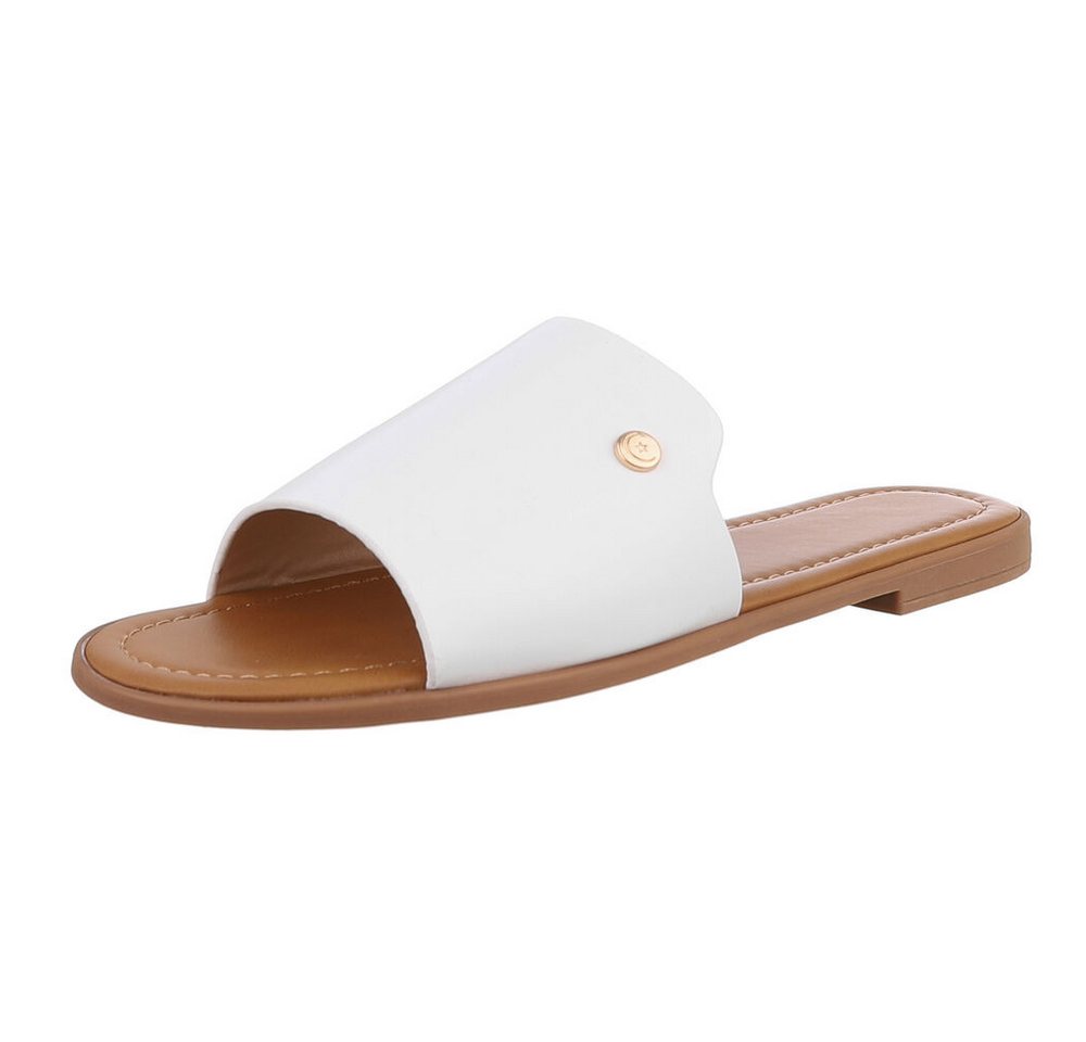 Ital-Design Moderne Sandalen für Damen – Eleganz und Komfort Pantolette (89319218) Blockabsatz Pantoletten in Weiß