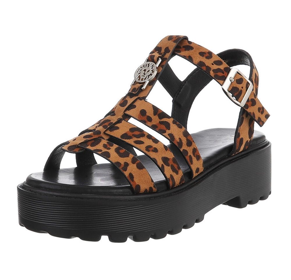 Ital-Design Moderne Sandalen für lässige Sommeranlässe Plateausandaletten (89929956) Blockabsatz Sandalen & Sandaletten in Braun