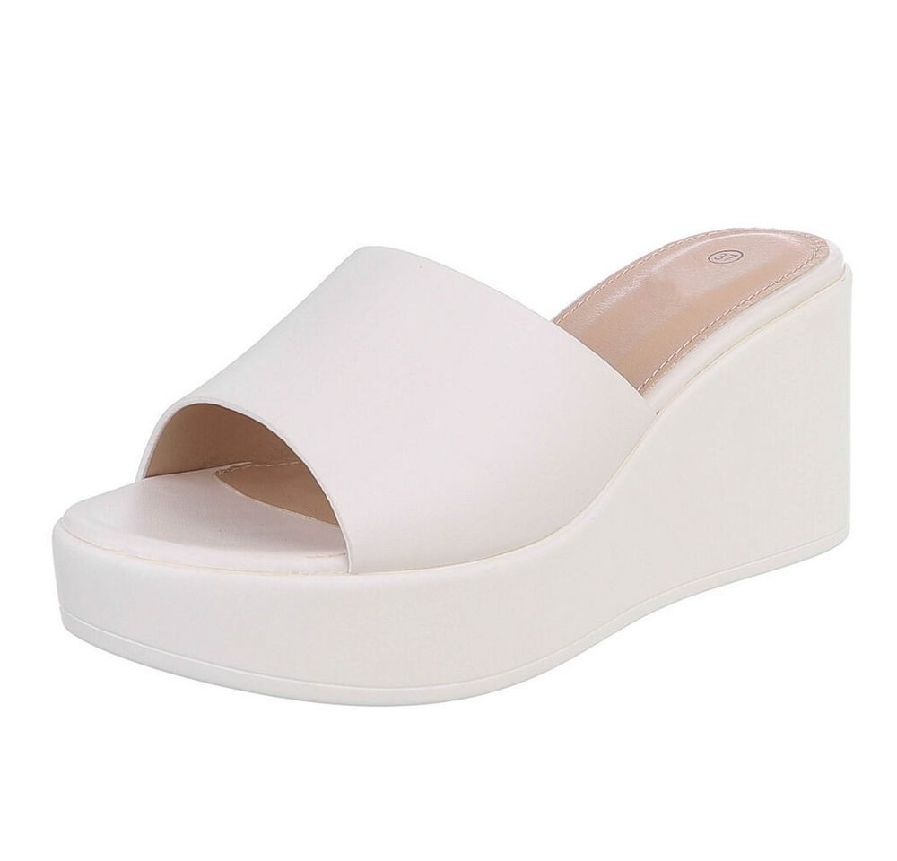 Ital-Design Moderne Wedge-Sandalen mit Plateau für Damen Plateausandaletten (91409362) Keilabsatz/Wedge Keilsandaletten in Weiß