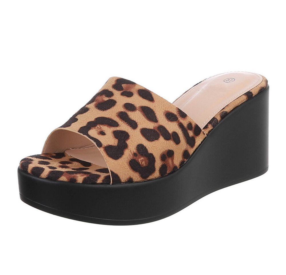 Ital-Design Moderne Wedge-Sandalen mit Plateau für Damen Plateausandaletten (91409374) Keilabsatz/Wedge Keilsandaletten in Beige