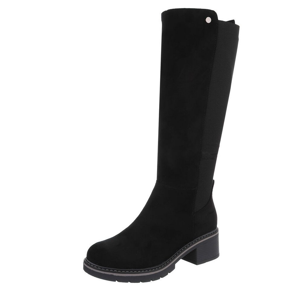 Ital-Design Modische Stiefeletten mit stabilem Absatz für Damen Stiefel (90598616) Blockabsatz Stiefel in Schwarz