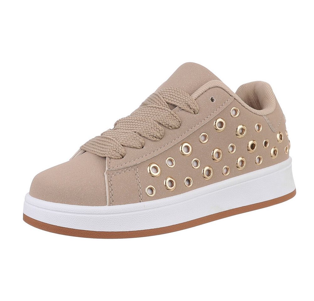 Ital-Design Modischer Sneaker mit hohem Komfort und Dämpfung Sneaker (89319304) Flach Sneakers Low in Hellbraun