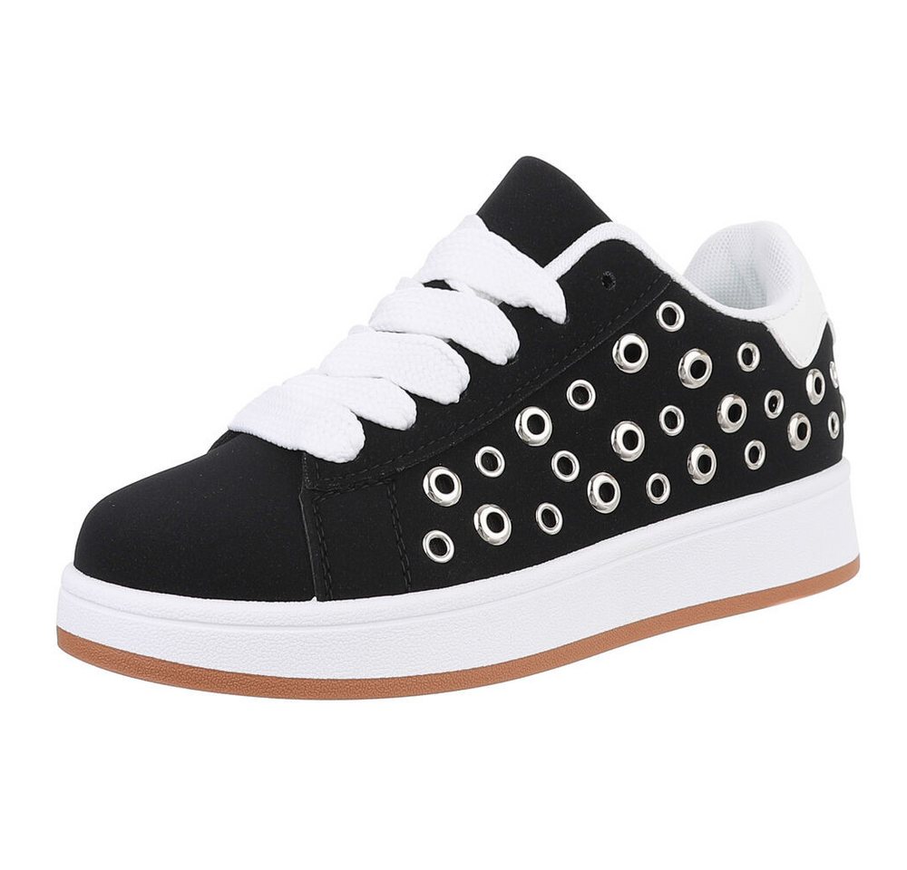 Ital-Design Modischer Sneaker mit hohem Komfort und Dämpfung Sneaker (89319319) Flach Sneakers Low in Schwarz