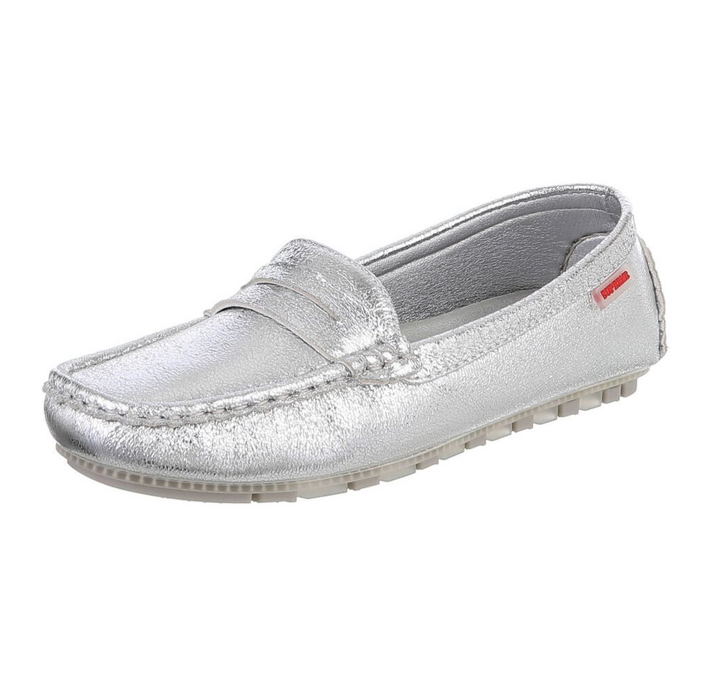 Ital-Design Mokassinschuh mit Komfort und eleganter Mokassin-Optik Slipper (91261012) Flach Mokassins in Silber