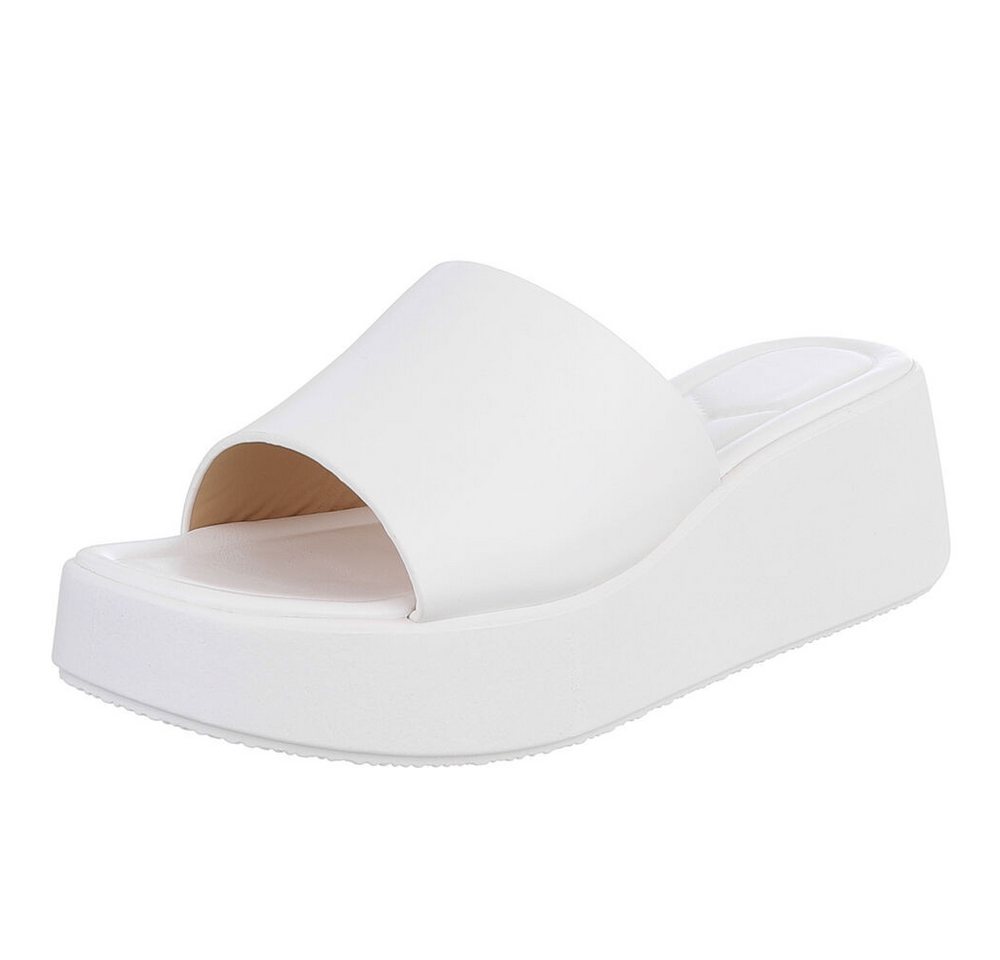 Ital-Design Plateausandal mit Cut-Out und gepolsterter Sohle Plateausandaletten (91512286) Keilabsatz/Wedge Keilsandaletten in Weiß