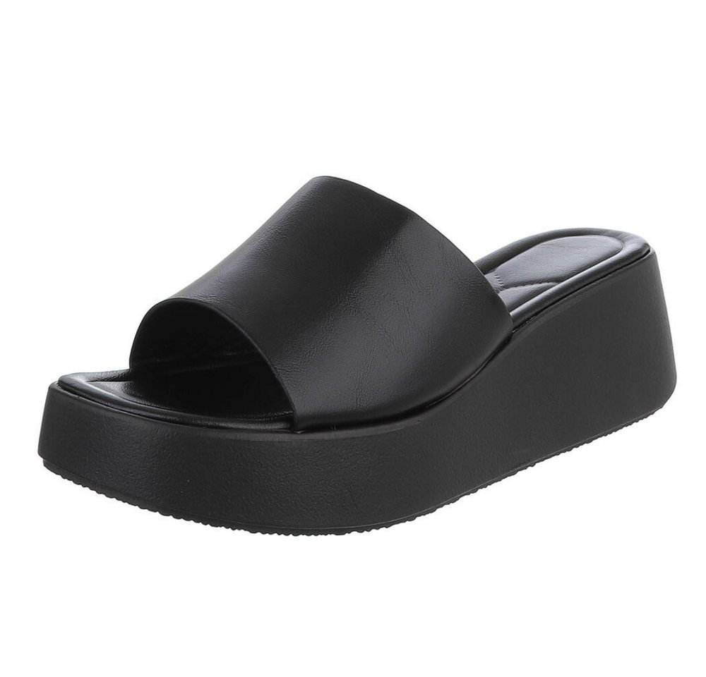 Ital-Design Plateausandal mit Cut-Out und gepolsterter Sohle Plateausandaletten (91512303) Keilabsatz/Wedge Keilsandaletten in Schwarz