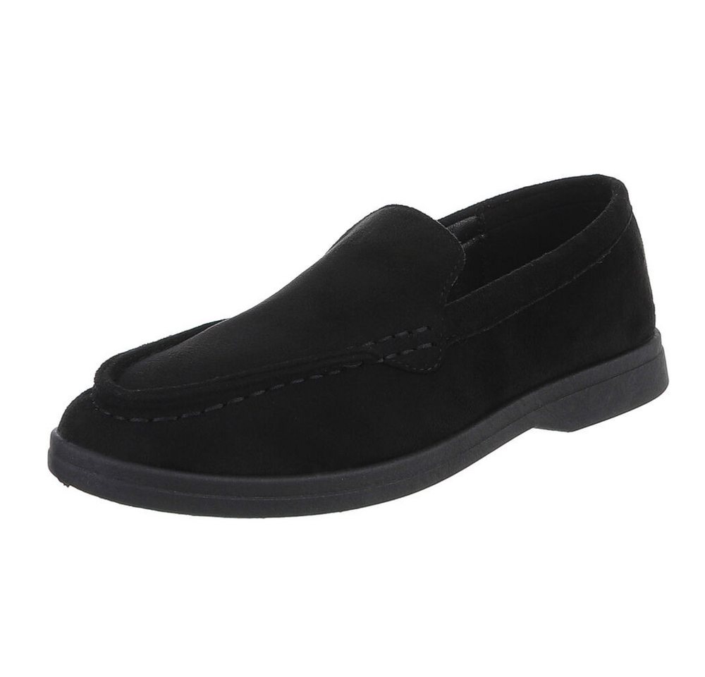 Ital-Design Slipper für Damen – Bequemer Alltagsschuh für Freizeit Slipper (91261406) Blockabsatz Mokassins in Schwarz