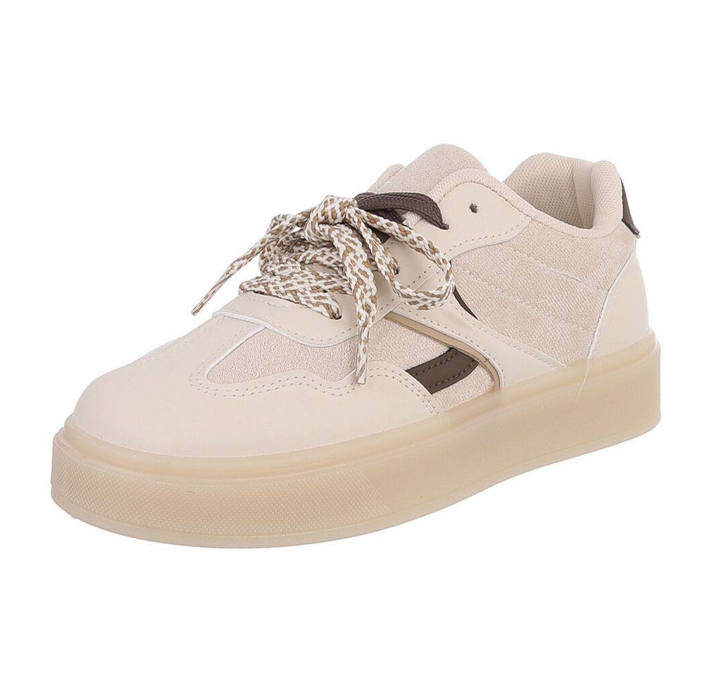 Ital-Design Sneaker mit modernem Design und hohem Tragekomfort Sneaker (91261195) Flach Sneakers Low in Beige