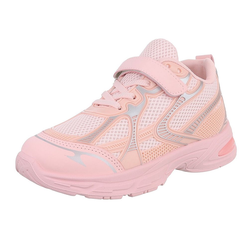 Ital-Design Sportliche Kinderschuhe mit verstellbarem Verschluss Sneaker (89545335) Flach Freizeitschuhe in Rosa