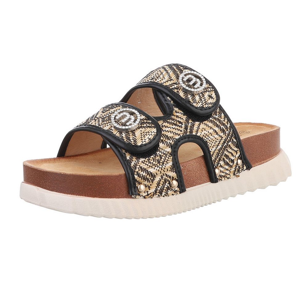 Ital-Design Stilvolle Komfortsandalen für entspannte Tage Plateausandaletten (89323185) Keilabsatz/Wedge Keilsandaletten in Schwarz