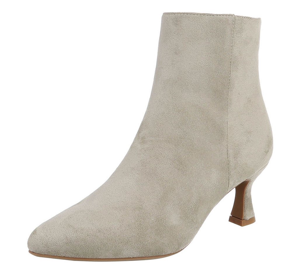 Ital-Design Stylische Damen-Stiefeletten mit Stickdetails für Alltag Stiefelette (91409453) Pfennig-/Stilettoabsatz Stiefeletten in Hellgrün
