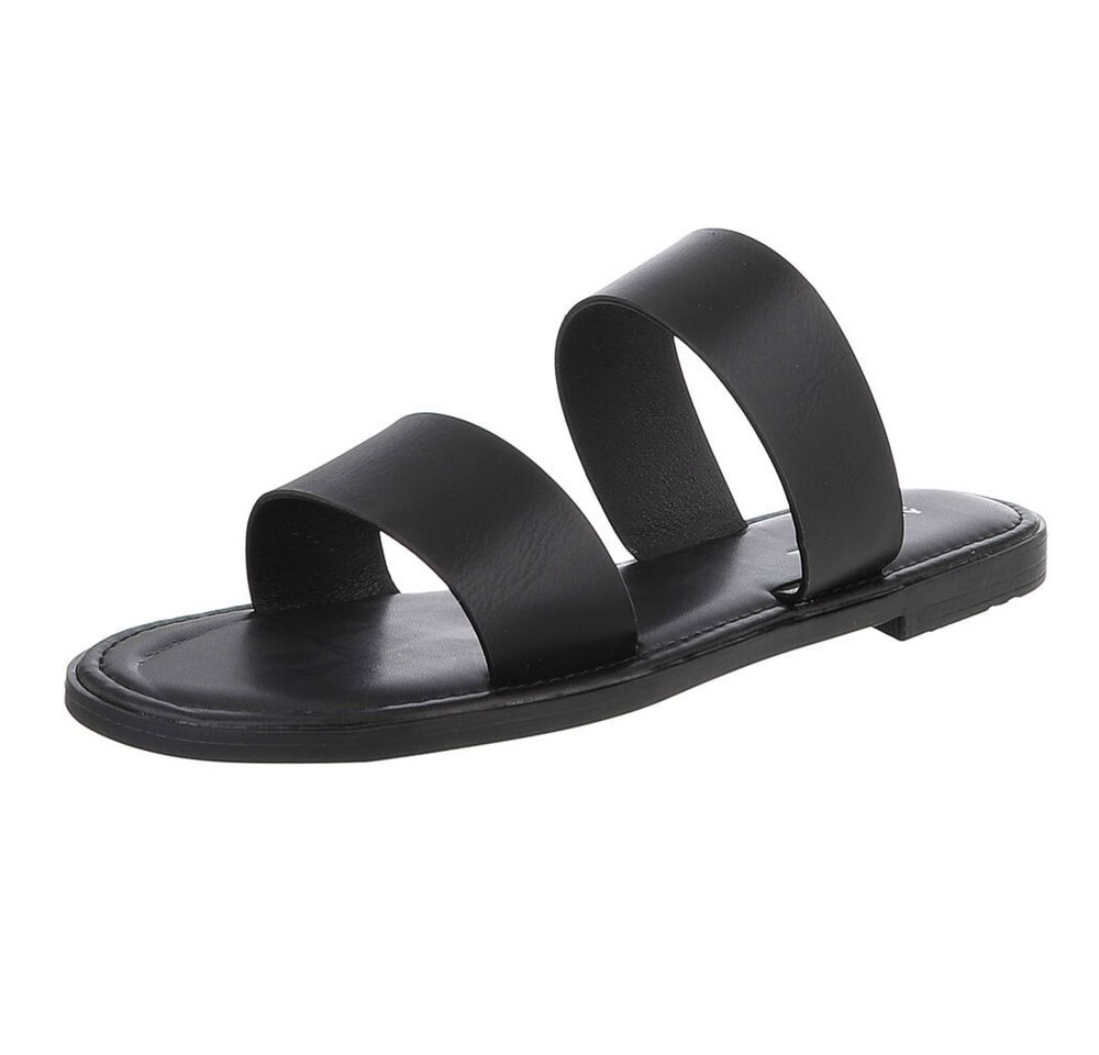 Ital-Design Stylische Sandalen für Freizeit – Komfort und Eleganz Pantolette (89372814) Blockabsatz Pantoletten in Schwarz