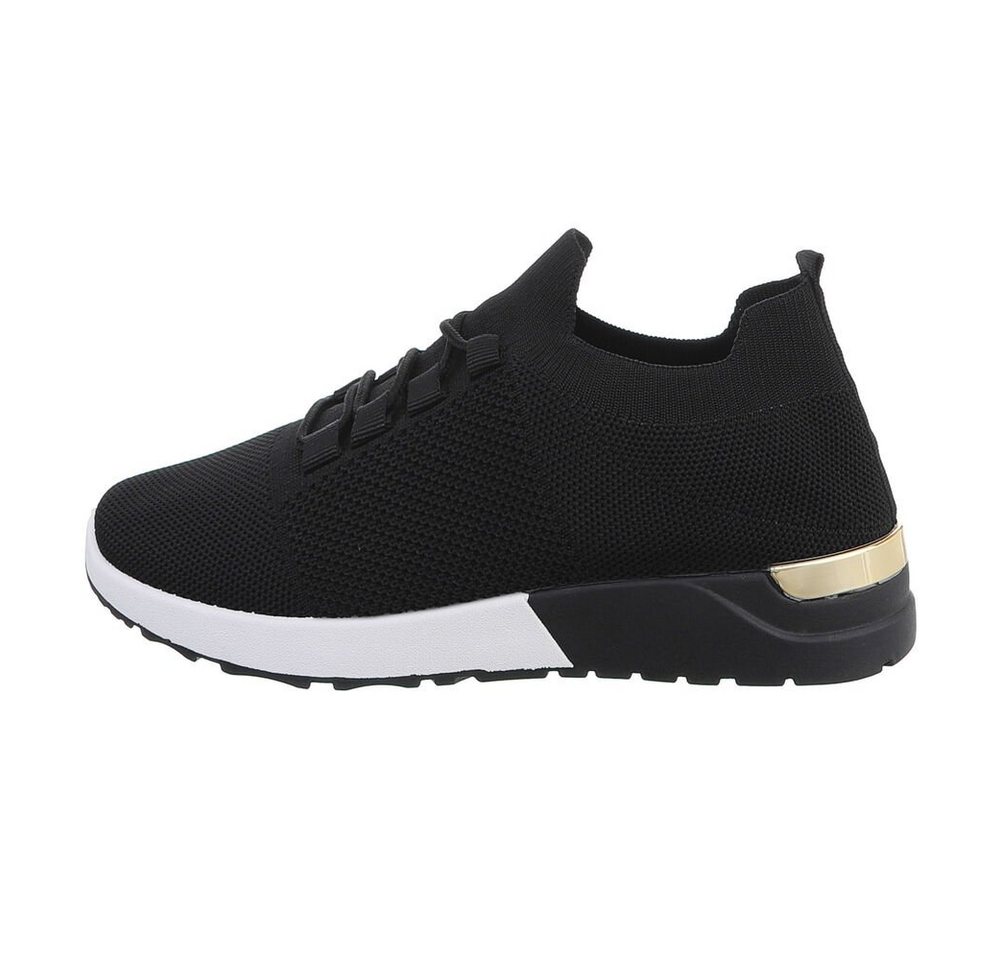 Ital-Design Stylischer Sneaker mit komfortablem Mesh-Obermaterial Sneaker (81859020) Flach Sneakers Low in Schwarz