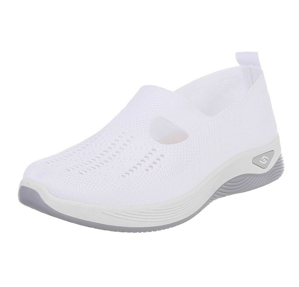 Ital-Design Trendy Damen Freizeit- und Alltagsschuh mit Komfort Slipper (91554327) Keilabsatz/Wedge Slipper in Weiß