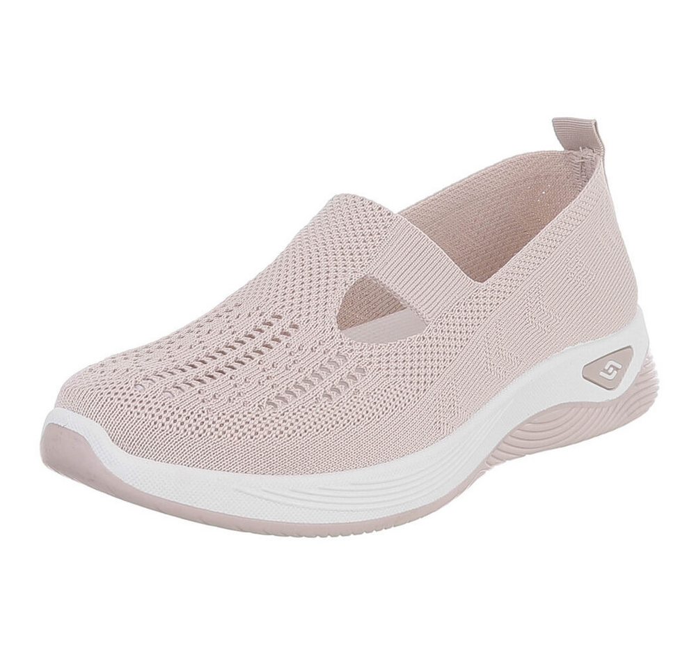 Ital-Design Trendy Damen Freizeit- und Alltagsschuh mit Komfort Slipper (91554351) Keilabsatz/Wedge Slipper in Beige
