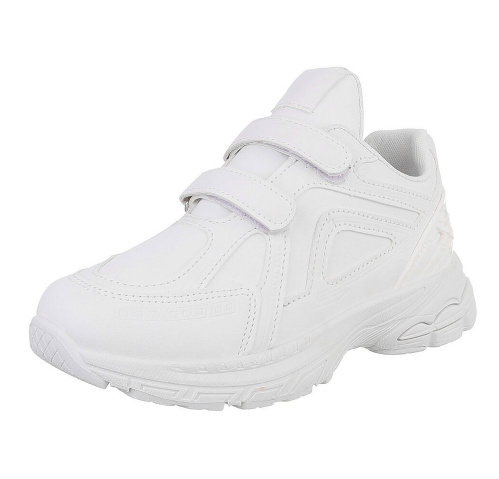 Ital-Design Vielseitige Kinderschuhe mit Klettverschluss für Alltag Sneaker (89545373) Flach Freizeitschuhe in Weiß