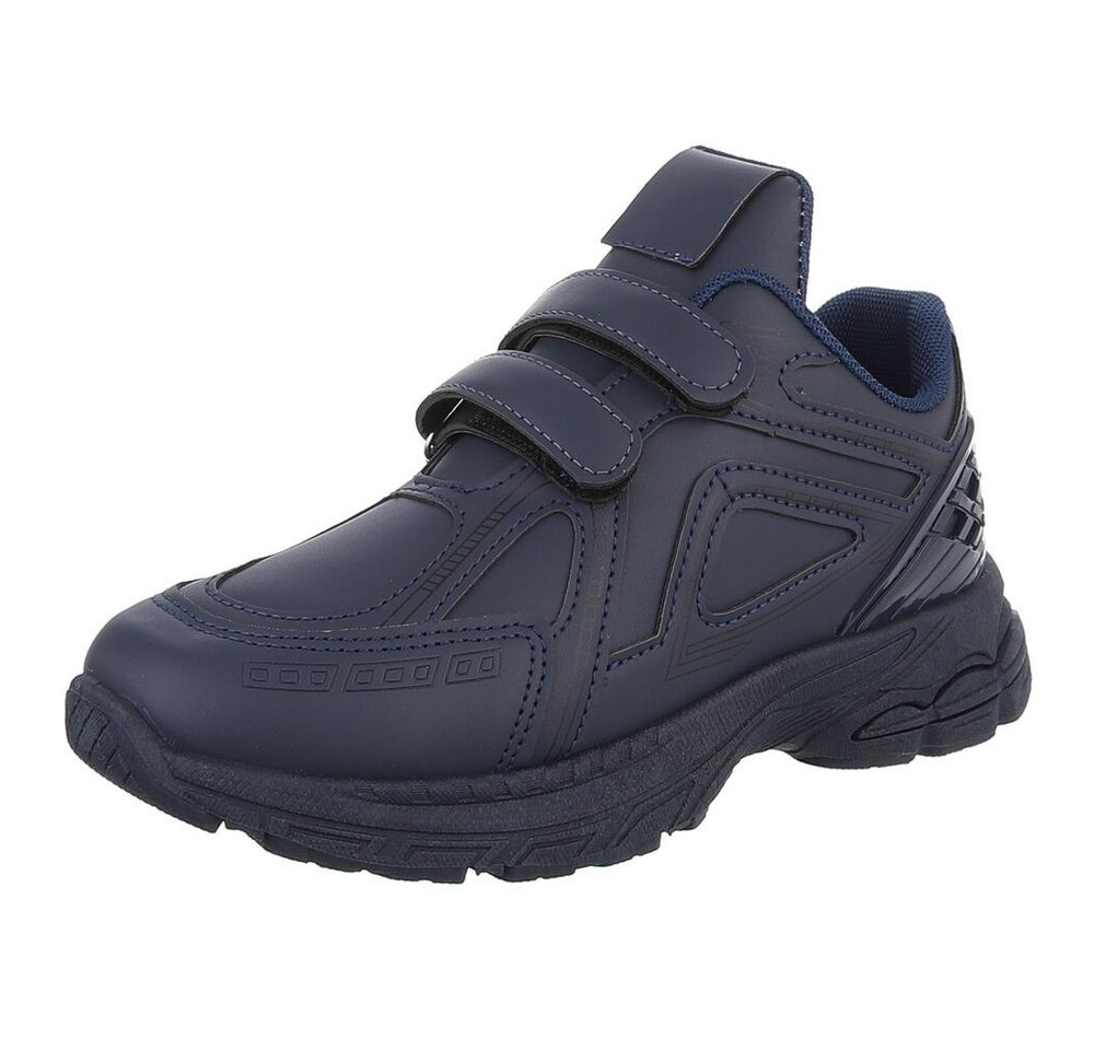 Ital-Design Vielseitige Kinderschuhe mit Klettverschluss für Alltag Sneaker (89545390) Flach Freizeitschuhe in Dunkelblau