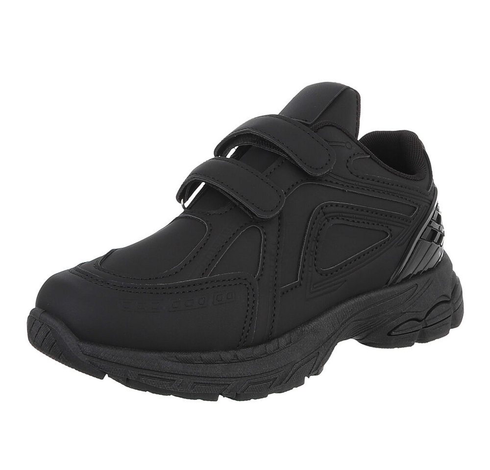 Ital-Design Vielseitige Kinderschuhe mit Klettverschluss für Alltag Sneaker (89545396) Flach Freizeitschuhe in Schwarz