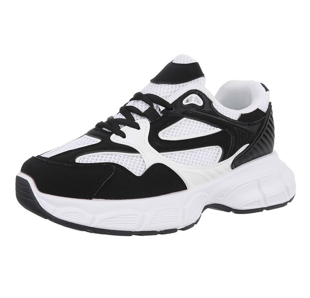 Ital-Design Vielseitige Komfort Sneakers für Alltag und Sport Sneaker (89092335) Keilabsatz/Wedge Sneakers Low in Schwarz