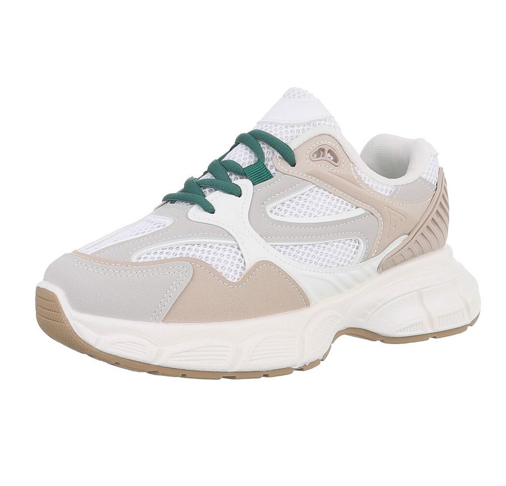 Ital-Design Vielseitige Komfort Sneakers für Alltag und Sport Sneaker (89092343) Keilabsatz/Wedge Sneakers Low in Beige