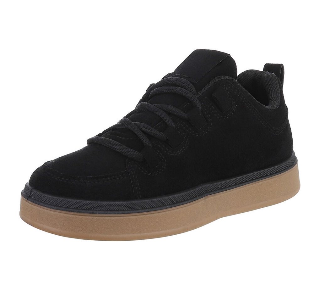 Ital-Design Vielseitiger Sneaker für Damen mit gepolsterter Innensohle Sneaker (90457905) Flach Sneakers Low in Schwarz