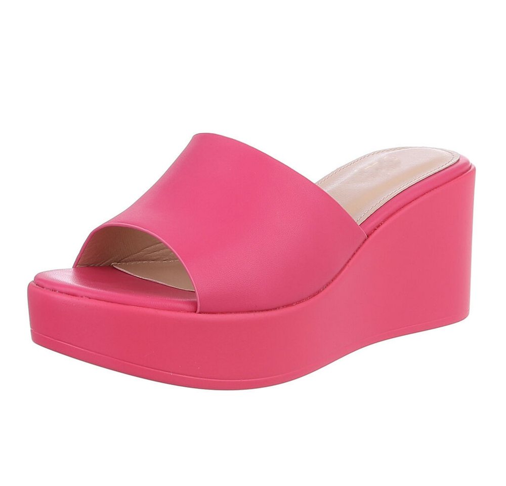 Ital-Design Wedge-Sandalen für Damen – Elegante Freizeitschuhe Plateausandaletten (89368454) Keilabsatz/Wedge Keilsandaletten in Pink