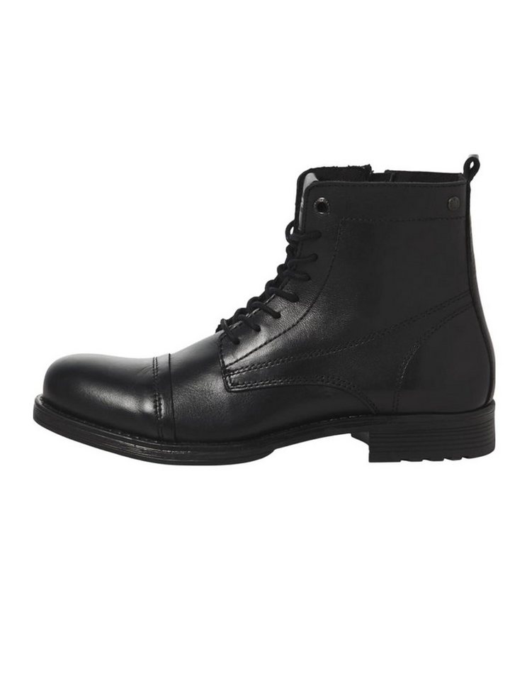 jack & jones Herren Schuhe Leder-Stiefel - JfwShaun Biker-Boots Schnürstiefelette
