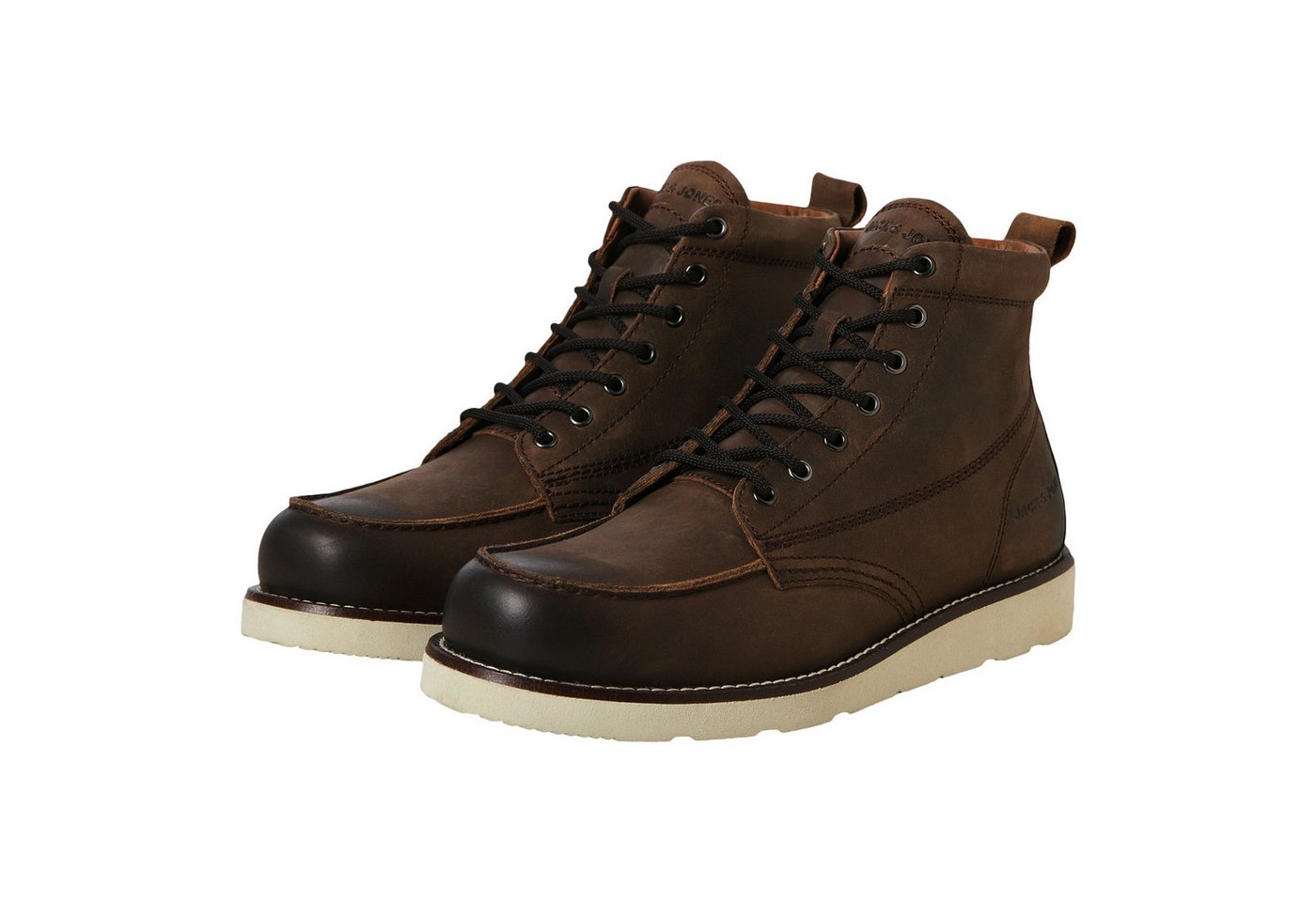 jack & jones Lederboots JFWTORONTO Leather Boot Schnürboots mit herausnehmbarer Einlegesohle