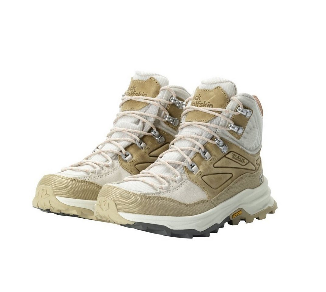 Jack Wolfskin Cyrox Texapore Mid (Leder/Textil, wasserdicht) braun/cremeweiss Damen Wanderschuh
