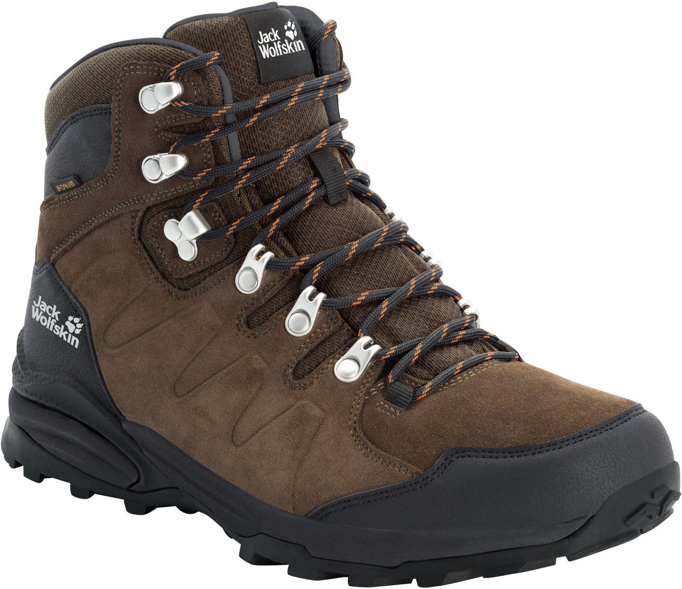 Jack Wolfskin REFUGIO TEXAPORE MID M Wanderschuh Wasserdicht, Trekkingschuh (braun)