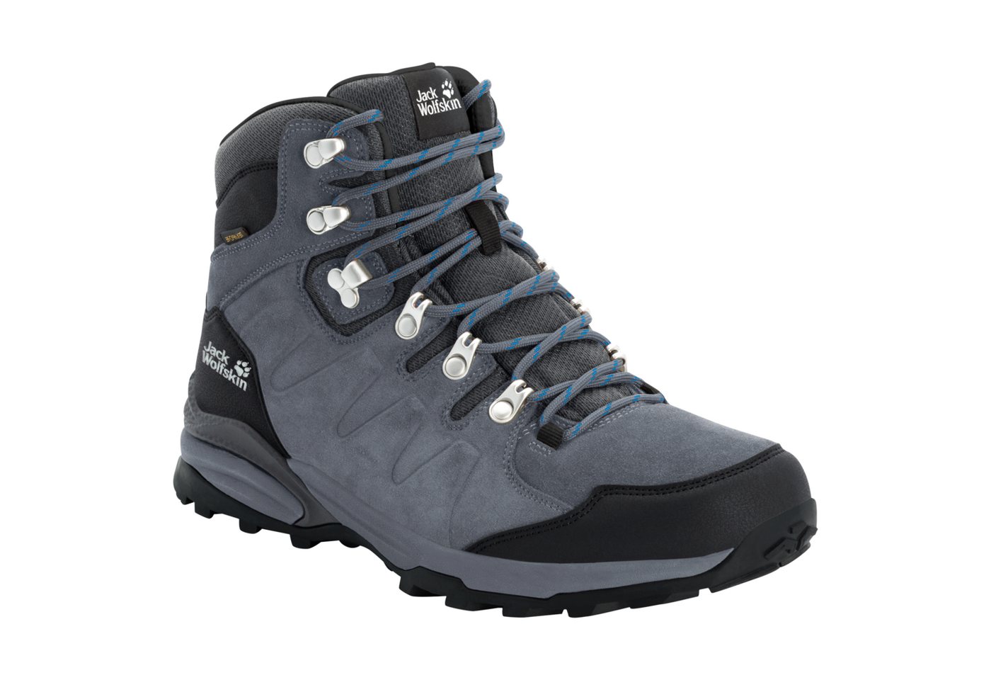 Jack Wolfskin REFUGIO TEXAPORE MID M Wanderschuh Wasserdicht, Trekkingschuh (grau/schwarz)