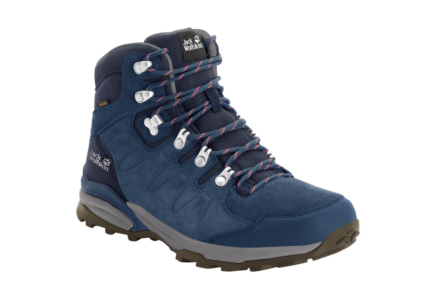 Jack Wolfskin REFUGIO TEXAPORE MID W Wanderschuh wasserdicht, Trekkingschuh (blau/grau)