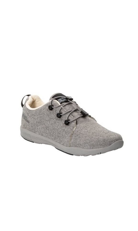 Jack Wolfskin Sneaker Spirit Wool Low (leichte, flexible Sohle) grau Damen Wanderschuh