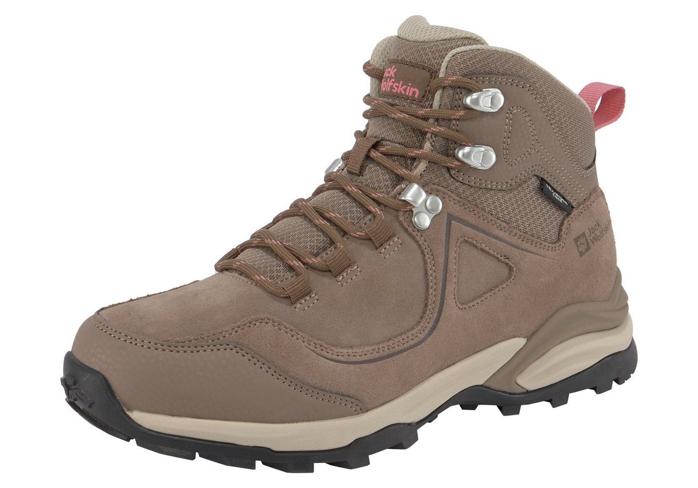 Jack Wolfskin SUNSET HIKE TEXAPORE MID W Wanderschuh Wasserdicht, Trekkingschuh (beige)