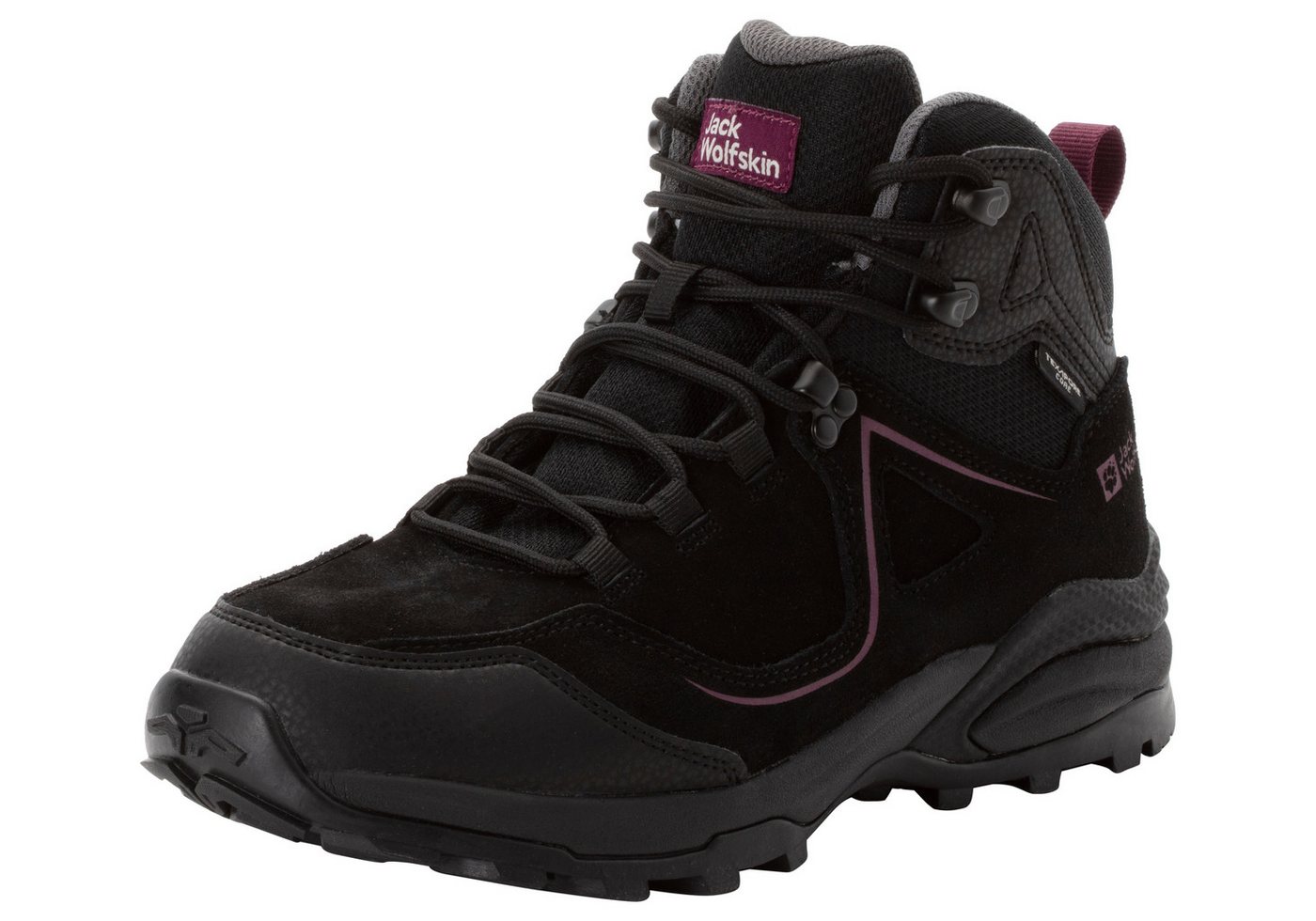 Jack Wolfskin SUNSET HIKE TEXAPORE MID W Wanderschuh Wasserdicht, Trekkingschuh (schwarz)