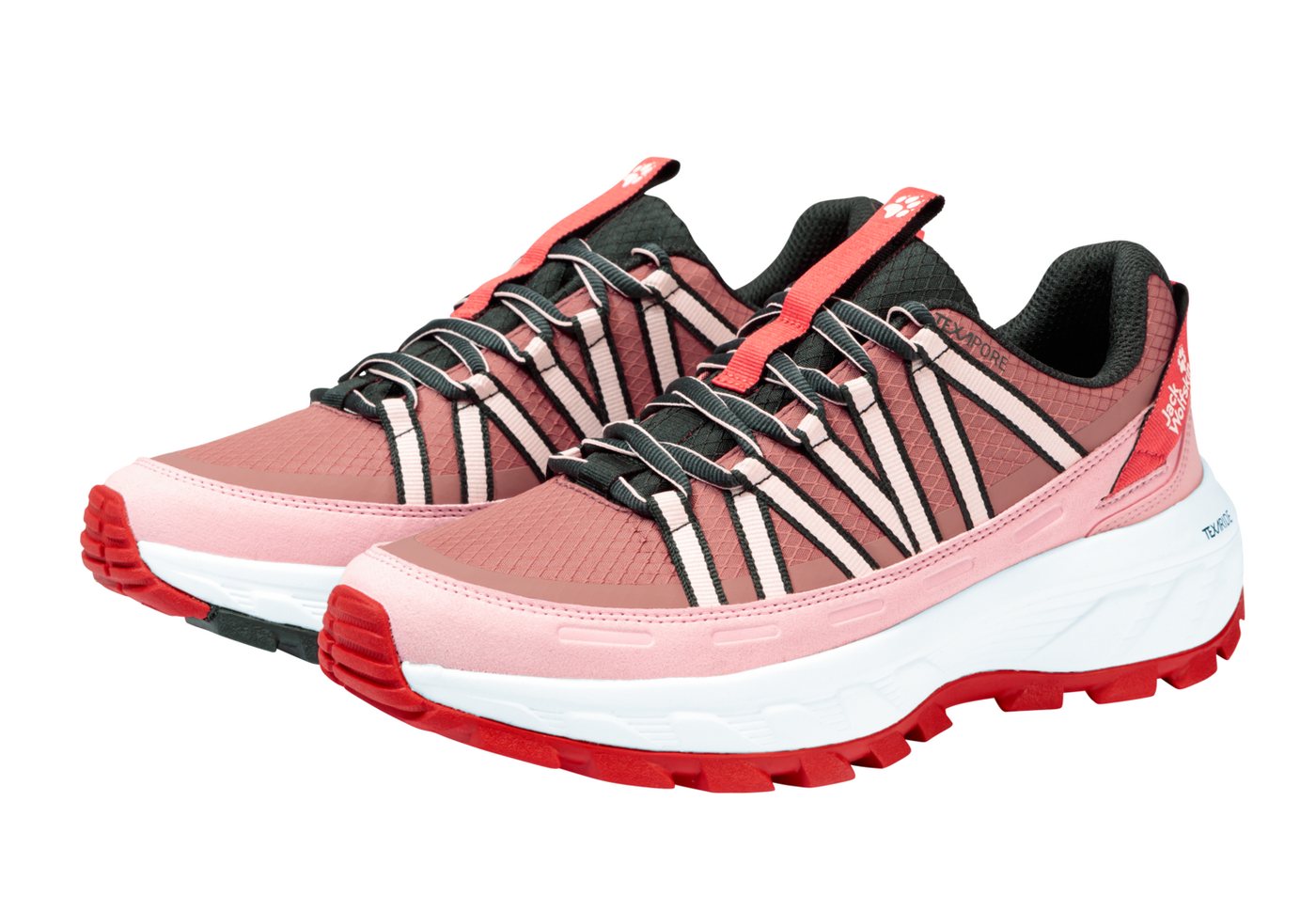 Jack Wolfskin WILD HIKE TEXAPORE LOW W Wanderschuh wasserdicht, Trekkingschuh (rosegarden)