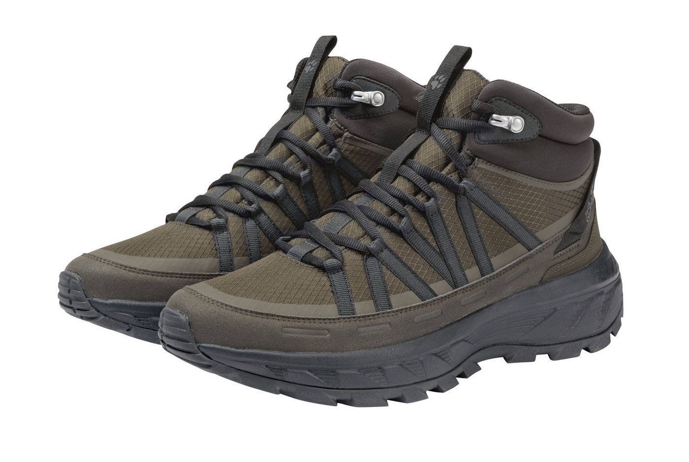 Jack Wolfskin WILD HIKE TEXAPORE MID M Wanderschuh wasserdicht, Trekkingschuh (obsidian moss)