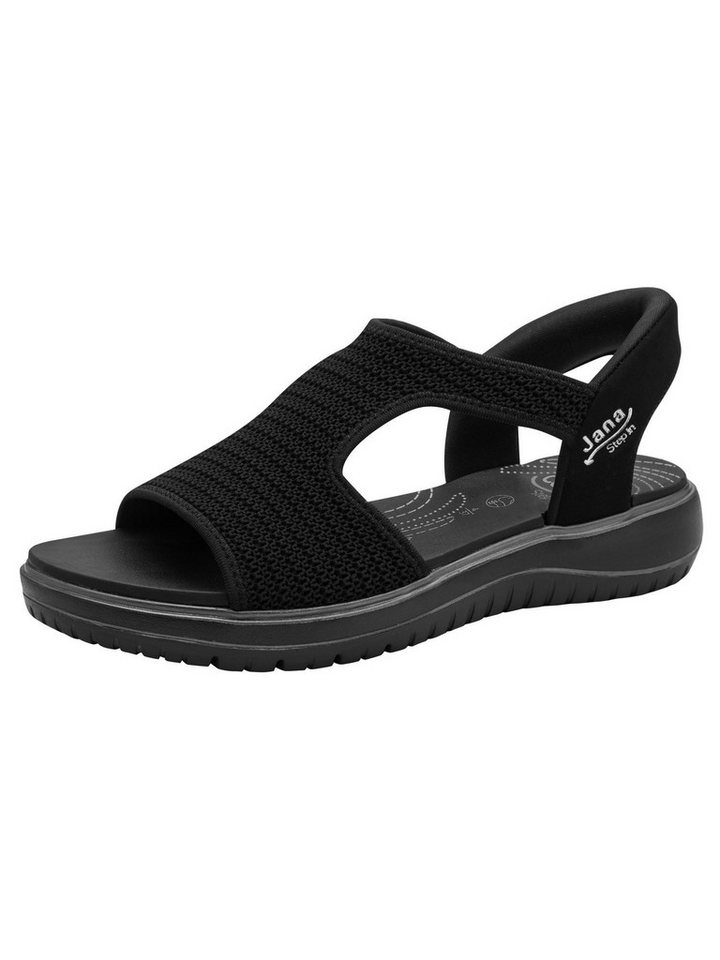 Jana Coshy STEP IN Frauen kein Absatz 8-28775-46 Plateausandaletten (schwarz)