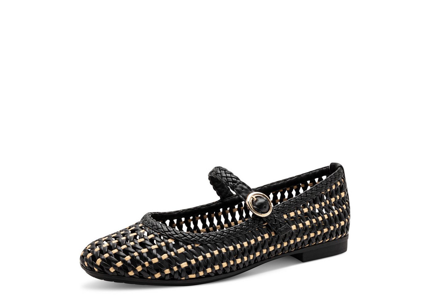Jana Damen Ballerina 8-22161-46-030 BLACK/NATURE Ballerina
