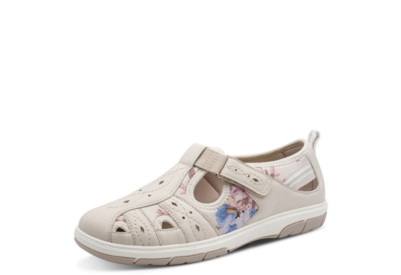 Jana Damen Klettschuh 8-23669-44-494 beige multi Slipper
