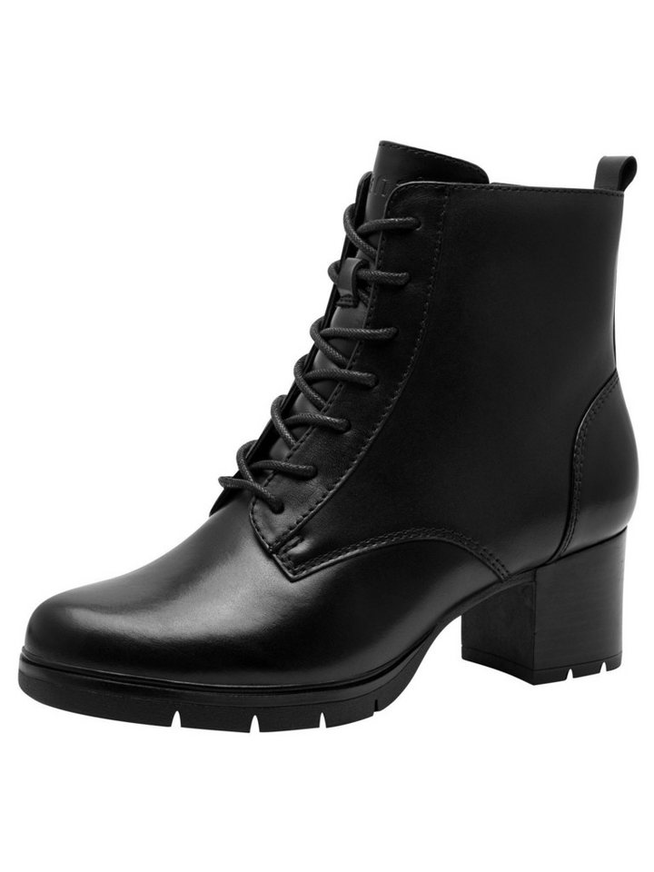 Jana Mehrweite aus Leder Blockabsatz 8-25731-45 Schnürstiefelette