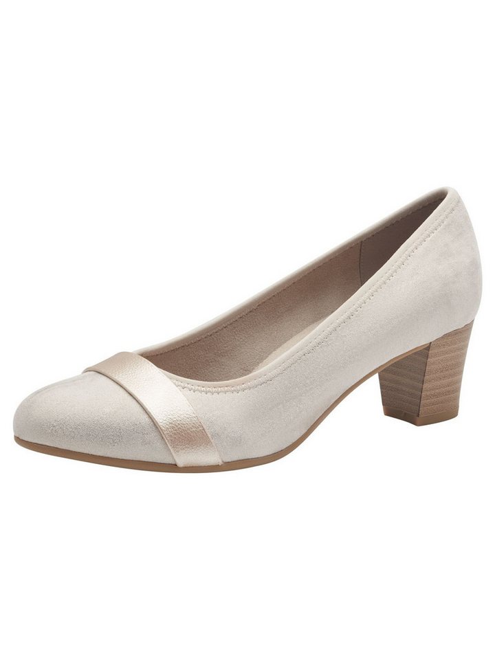 Jana Vegan, Mehrweite mit Blockabsatz Blockabsatz Pumps Vegan (beige/braun)