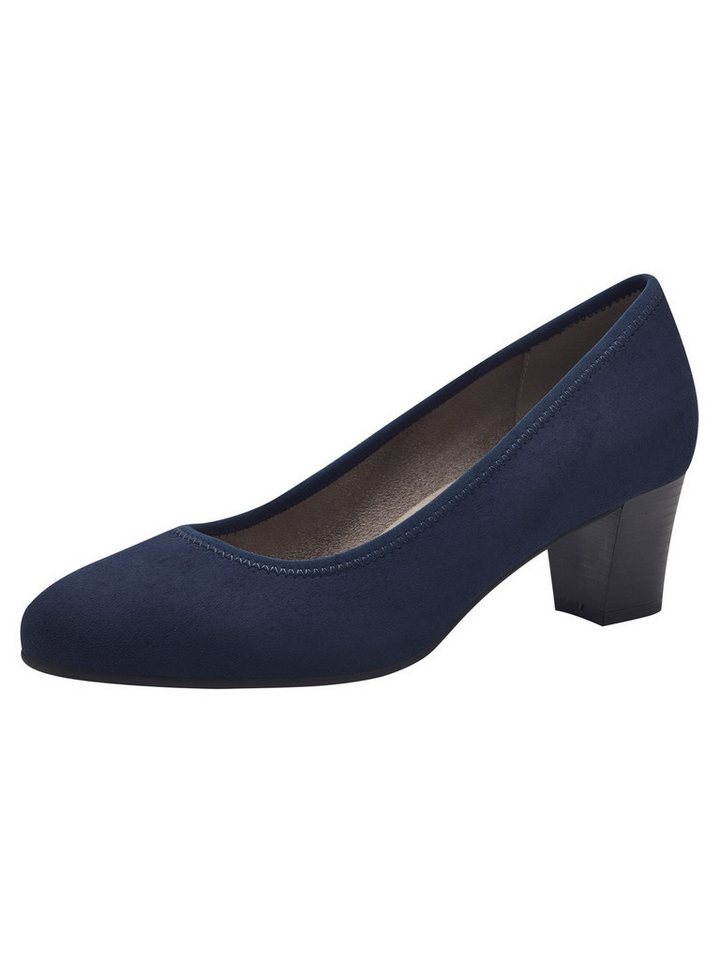 Jana Vegan, Mehrweite mit Blockabsatz Blockabsatz Pumps Vegan (blau)