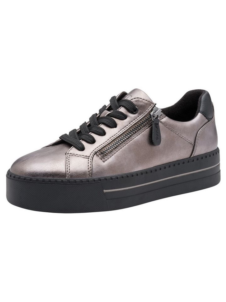 Jana Vegan, Mehrweite mit Schnürsenkel kein Absatz Sneaker Vegan (metallic)