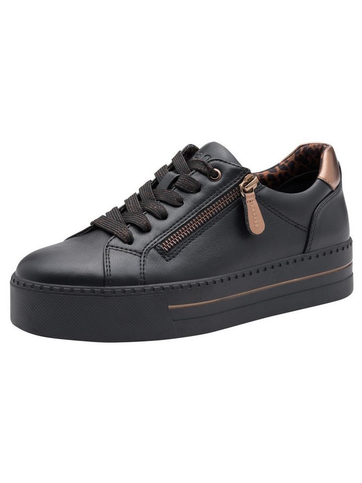 Jana Vegan, Mehrweite mit Schnürsenkel kein Absatz Sneaker Vegan (schwarz)