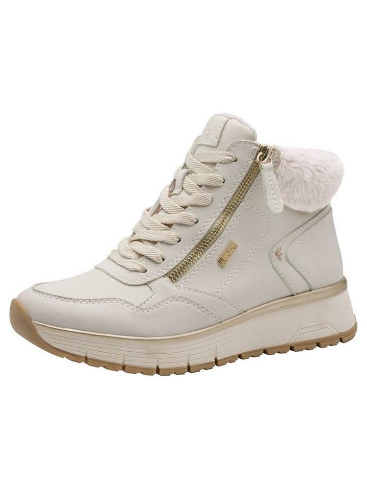 Jana Vegan, Tex, Removable Sock, Mehrweite Schnürstiefelette Vegan (beige/schwarz)