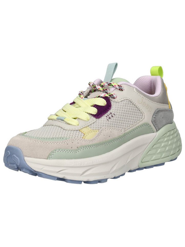 Jeep Sneaker Lederimitat/Textil Sneaker (beige/grün)