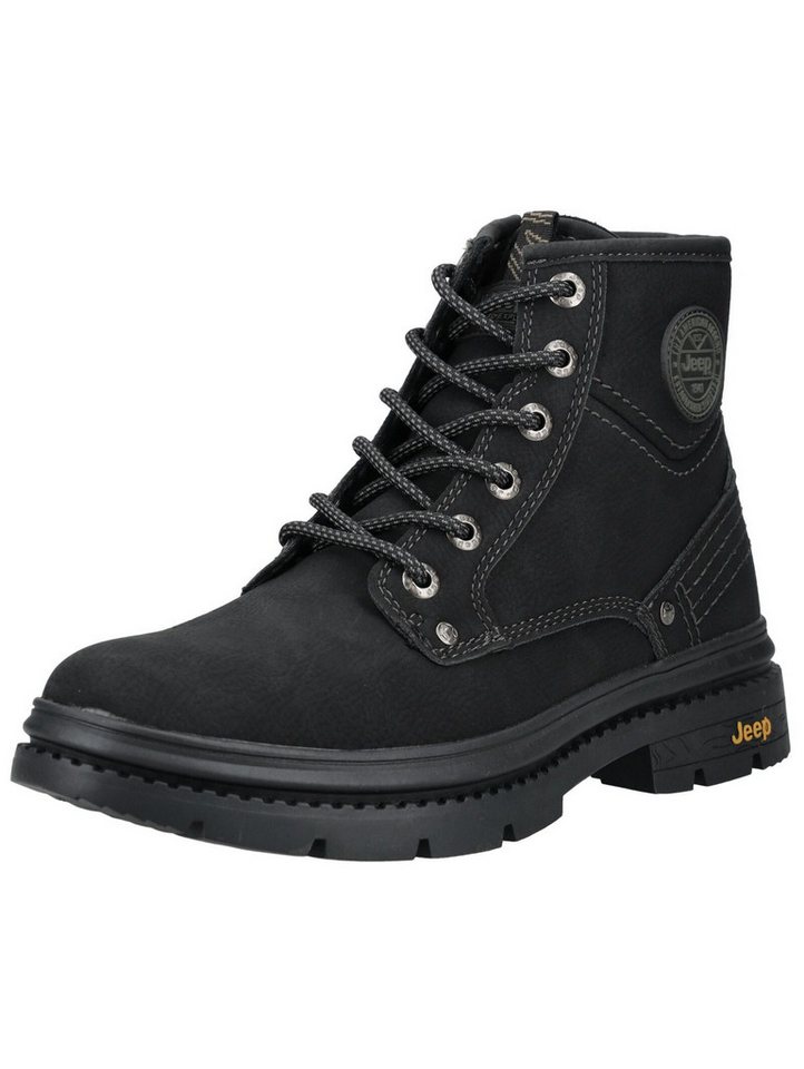 Jeep Stiefelette Leder/Textil Schnürstiefelette
