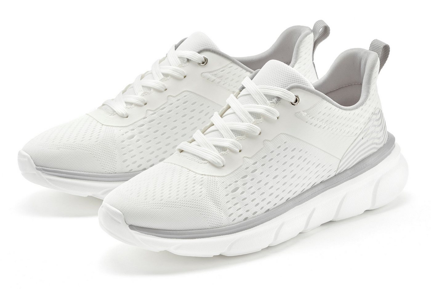 John Devin Schnürschuh, Halbschuh, Freizeitschuh, Schnürhalbschuh, Turnschuh Sneaker im sportiven Look mit ultraleichter Sohle Unisex VEGAN (weiß)